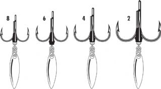 VMC 7548 BD Bladed Flash Hybrid Treble Short Inline Hook - 